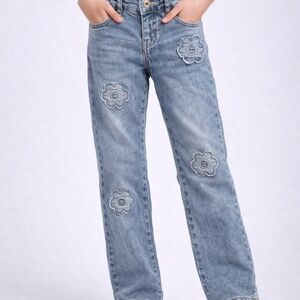 Flying Angel | Girls | Floral Appliqué Jeans | Size 10